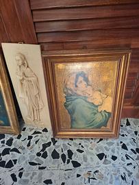 2 Quadri Madonna, 1 Madonna in ceramica