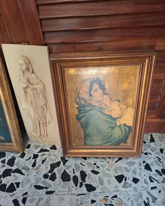 2 Quadri Madonna, 1 Madonna in ceramica