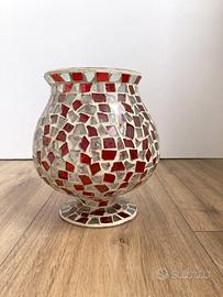 Vaso mosaico vetro anche porta candela