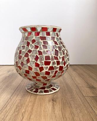 Vaso mosaico vetro anche porta candela