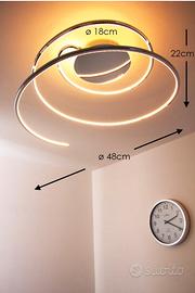 Lampadario led 22W spirale cromo plafoniera
