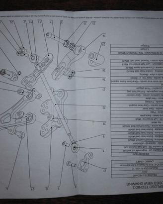 Pedane arretrate regolabili Suzuki gsxr1000