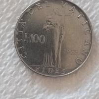 moneta da 100 del 1955 vaticano 