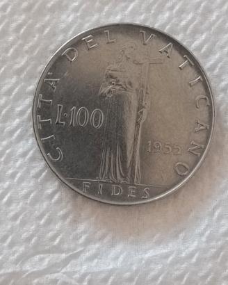 moneta da 100 del 1955 vaticano 