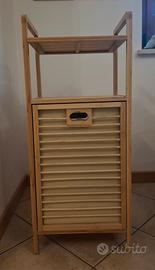 Portabiancheria mobiletto bambù 