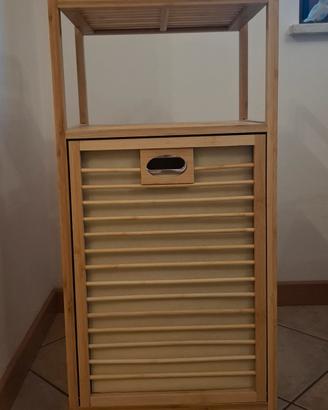 Portabiancheria mobiletto bambù 