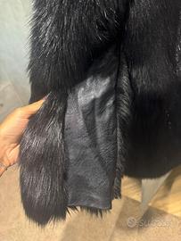 Giacca pelliccia sintetica con inserti ecopelle