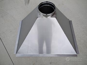 Cappa in Acciaio Inox  per camino base cm.100x70