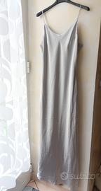 Abito perla in raso lungo