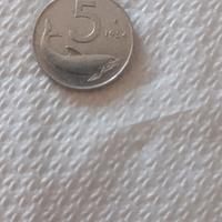 Moneta da 5 lire del 1954 rara 