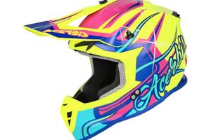 Casco Off Road Linear Acerbis giallo rosa
