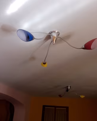 lampadari in acciaio a vetro di murano 