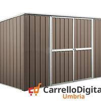 Casetta giardino in Acciaio 345x186 tortora