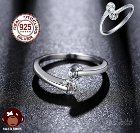 Anello Argento S925 veretta punto luce