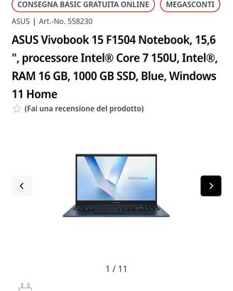 computer portatile asus 15.6 notebook 15 F1504