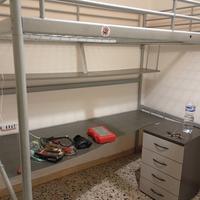 Ikea svarta  matrimoniale con mensola e scrivania 