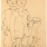 Egon Schiele -3 Jungs(1910)-Collotipia