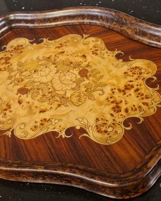Vassoio Legno Intarsiato Gargiulo Jannuzzi