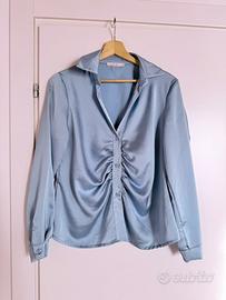 Camicia in raso azzurra