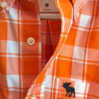 Camicia Abercrombie & Fitch arancione e bianca