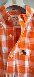 Camicia Abercrombie & Fitch arancione e bianca