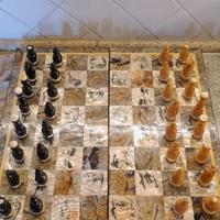 Scacchiera vintage in legno e madreperla
