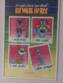 Manifesto  firmato silver Lupo Alberto