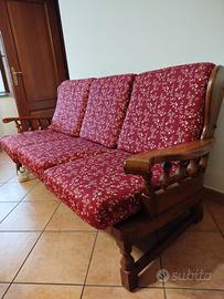 Divano 3 posti in legno