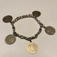 Bracciale in argento gr 50 800 con monete