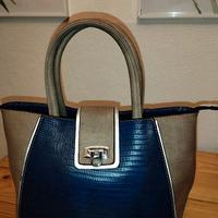 Borsa Blu Marino e Beige