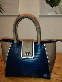 Borsa Blu Marino e Beige