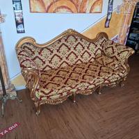Salotto stile barocco – divano + 2 poltrone damasc