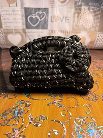 Clutch bag nera argento