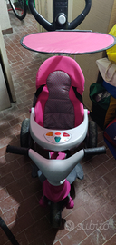 Triciclo senza pedali con manico e coprisole