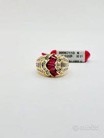 Anello oro 18 kt rubini e diamanti firmato  Bibigì