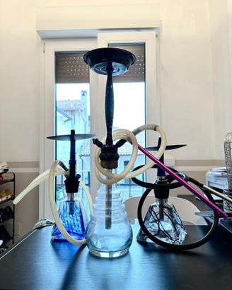 Set 8 Hookahs/shisha/narghile in vetro + accessori