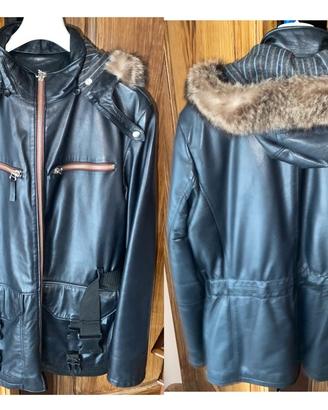Giubbotto in vera pelle e pelliccia 