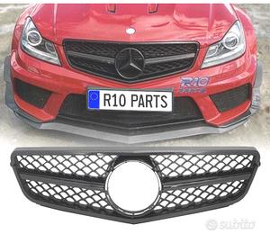 GRIGLIA MERCEDES W204 11-14 LOOK AMG C63 NERO LUCI