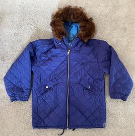 Piumino leggero donna viola cappuccio pelo tg 42