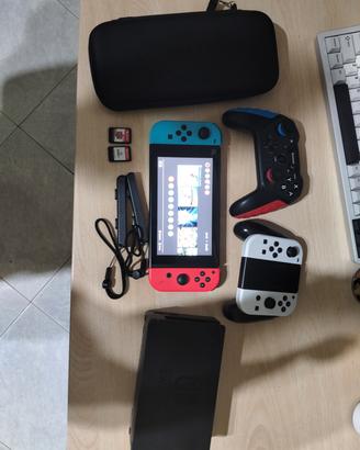 Nintendo switch con tanti accessori