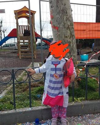 VESTITO CARNEVALE DOTTORESSA PELUCHE 4-5 ANNI