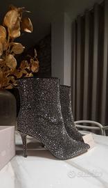 Stivali Werner in pelle ricoperti da strasse e con