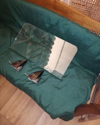8 Mensole in vetro 48x25x0.5 con reggimensola