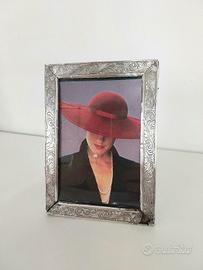 Piccola cornice portafoto in argento antica