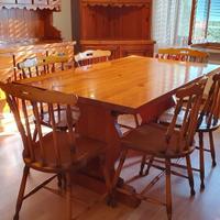 Tavolo con 6 sedie DEL TONGO in legno