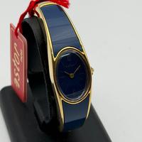 astor vintage watch blue 70s nos swiss made 14mm