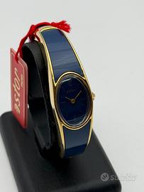 astor vintage watch blue 70s nos swiss made 14mm