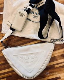 Borsa prada bianca pelle  tracolla