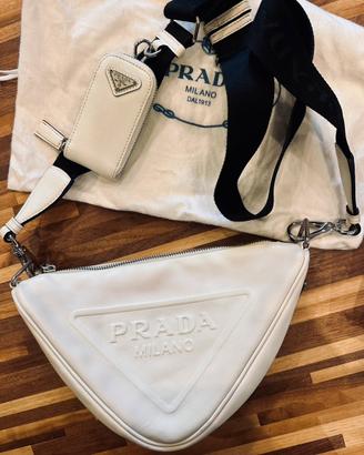 Borsa prada bianca pelle  tracolla