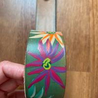 Cintura verde a fiori dipinta